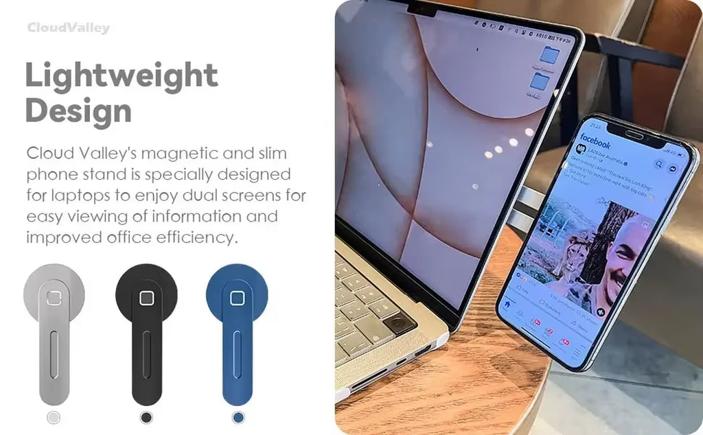  Slim and Foldable Magnetic Laptop and Monitor Phone Holder for iphone