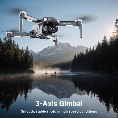 F29 Altura MAX 4K Aerial Drones for Adults with Camera, 3-Axis Gimbal Cinematic Drones for Adults with Remote & Case, Black