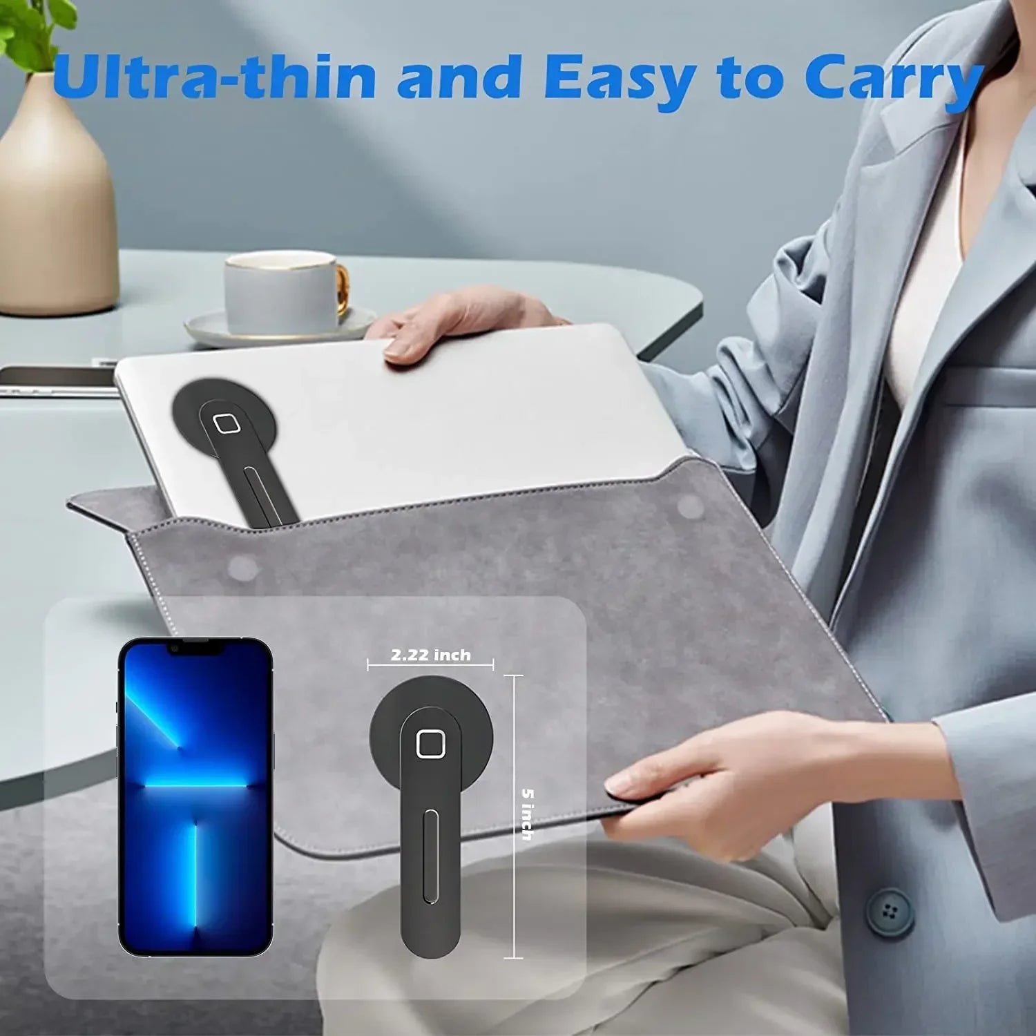  Slim and Foldable Magnetic Laptop and Monitor Phone Holder for iphone