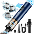 Cordless Handheld Vacuum Cleaner with 14000PA Suction Power, LED Light, and 2-in-1 Air Duster - Low Noise Rechargeable Mini Vacuum for Home, Car, Pet, and Office, Blue