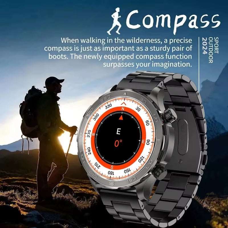 GPS Track Smart Watch AMOLED Screen Always Show Time Sports Fitness Heart Rate IP68 Waterproof Compass Call 2026 New Smartwatch